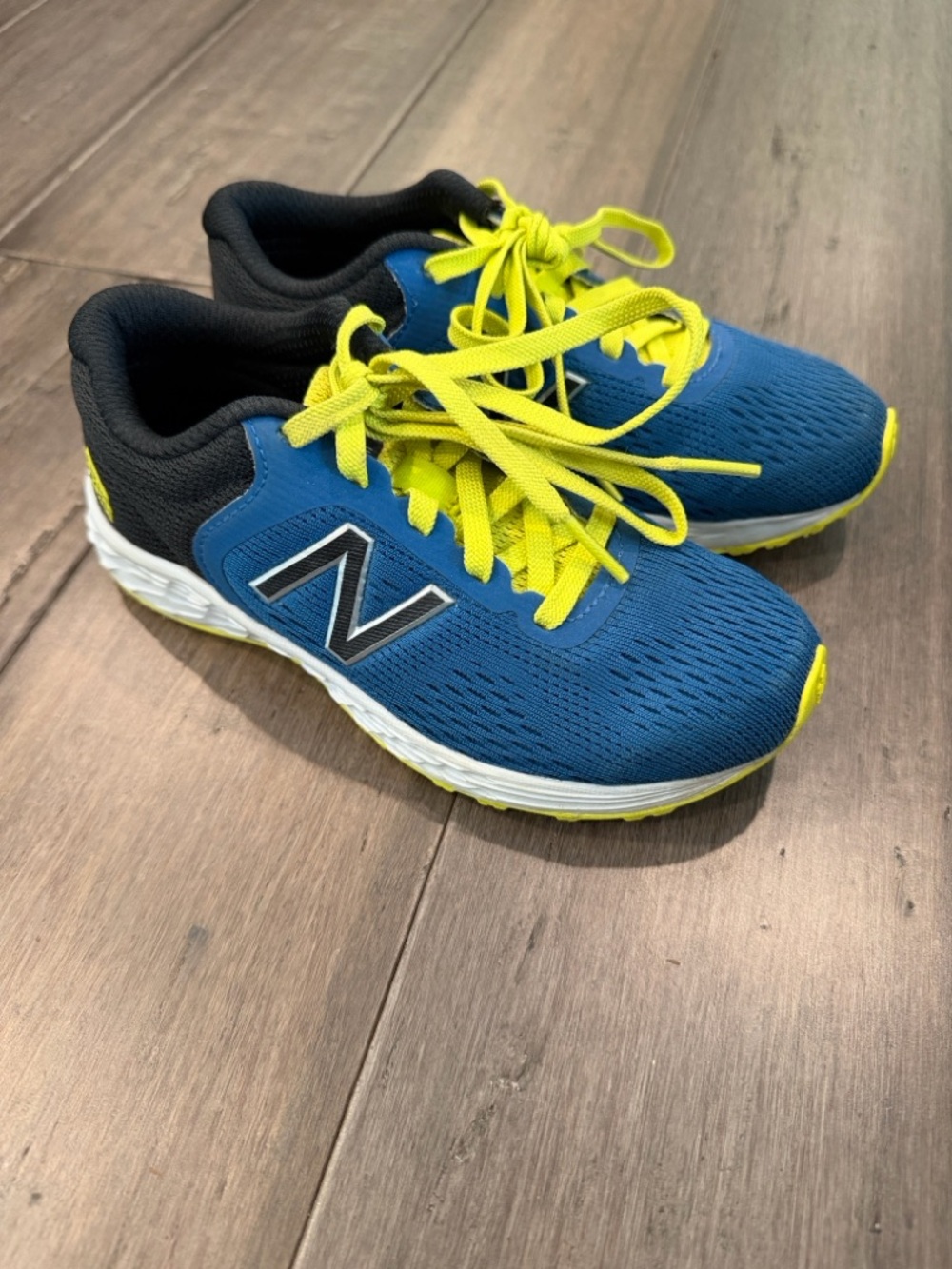 New Balance Kids Blue and Yellow Athletic Sneakers